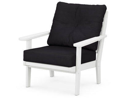 POLYWOOD® Lakeside Deep Seating Chair in White / Midnight Linen