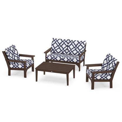 Vineyard 4 Piece Deep Seating Set - Mahogany