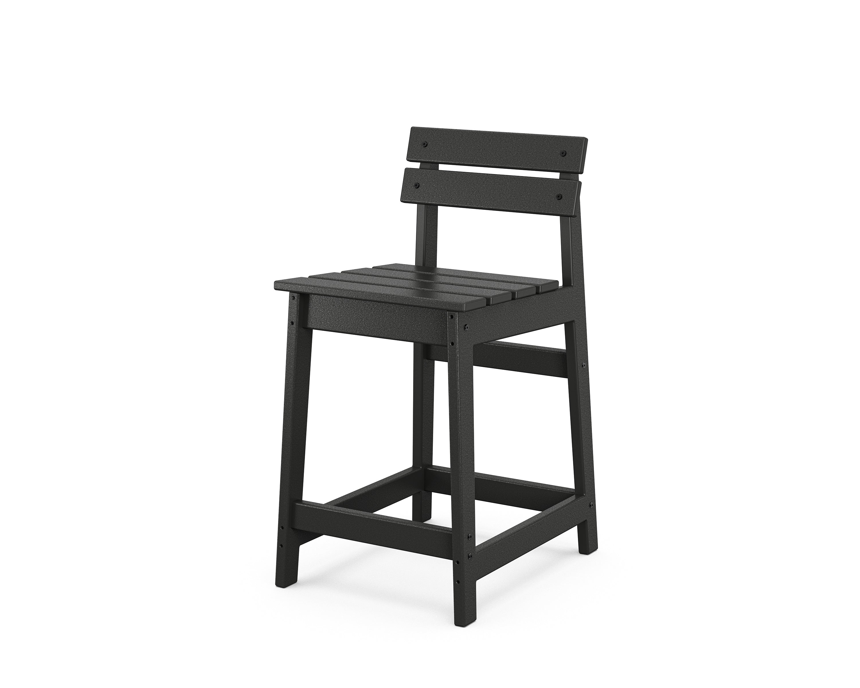 POLYWOOD® Modern Studio Plaza Lowback Counter Chair in Black