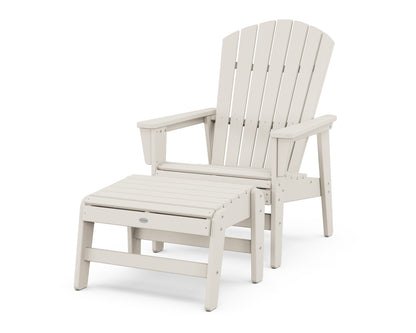 POLYWOOD® Nautical Grand Upright Adirondack Chair with Ottoman in Sand