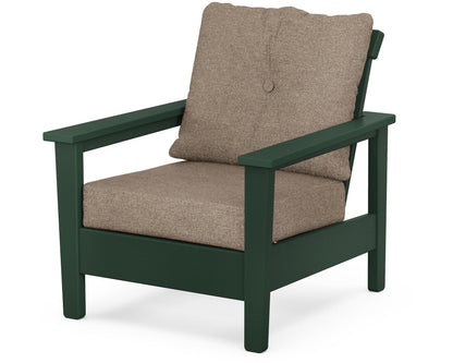 POLYWOOD® Prescott Deep Seating Chair in Green / Spiced Burlap