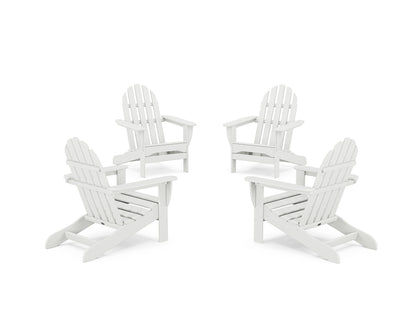POLYWOOD® 4-Piece Classic Adirondack Conversation Set in White