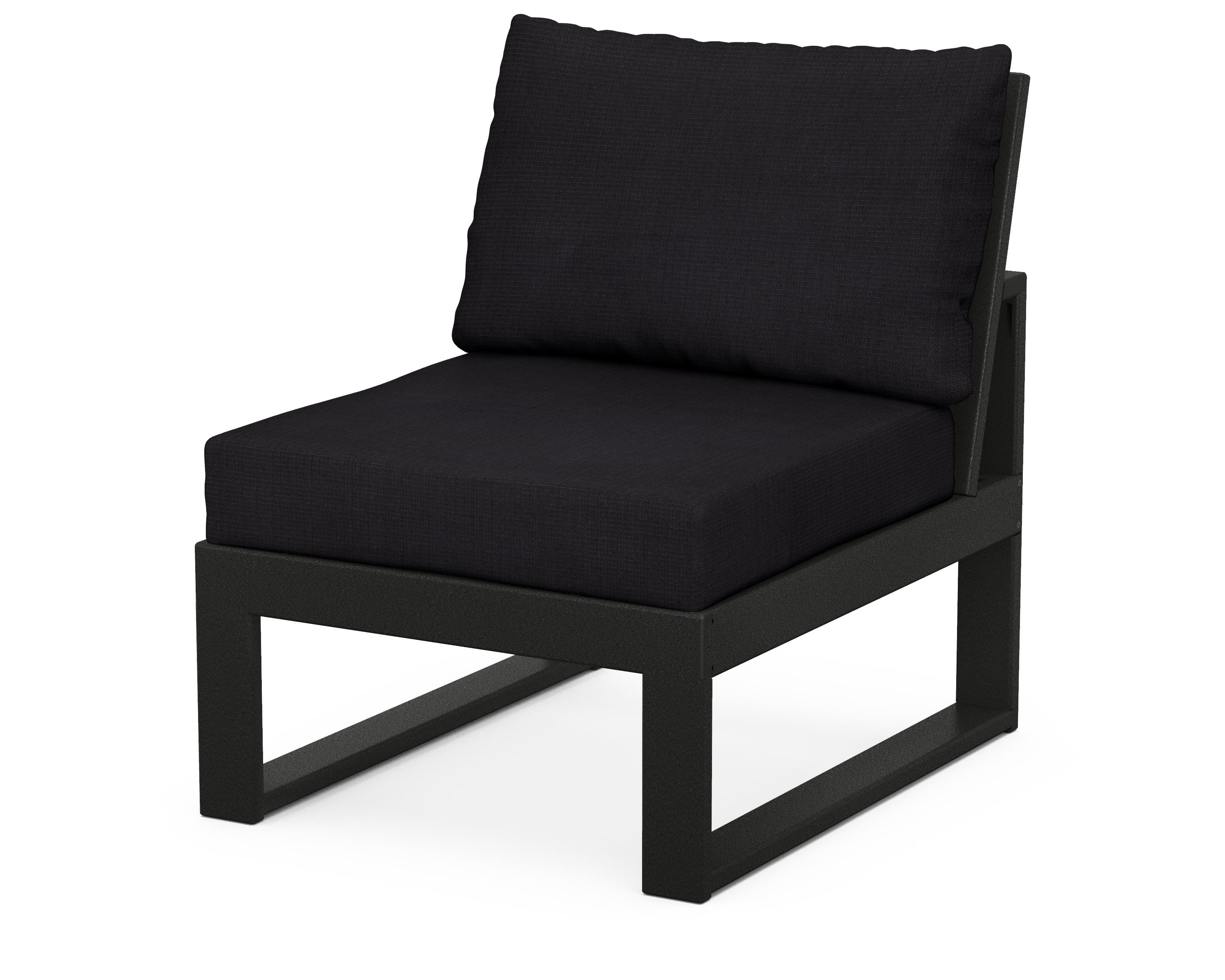 Unbranded Modular Armless Chair in Black / Midnight Linen