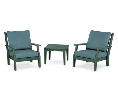 Country Living Wovendale 3-Piece Deep Seating Set in Green / Ocean Teal