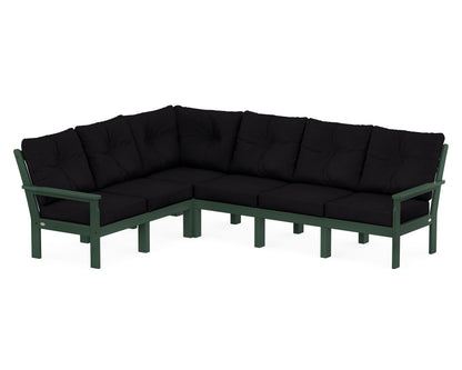 POLYWOOD® Vineyard 6-Piece Sectional in Green / Midnight Linen