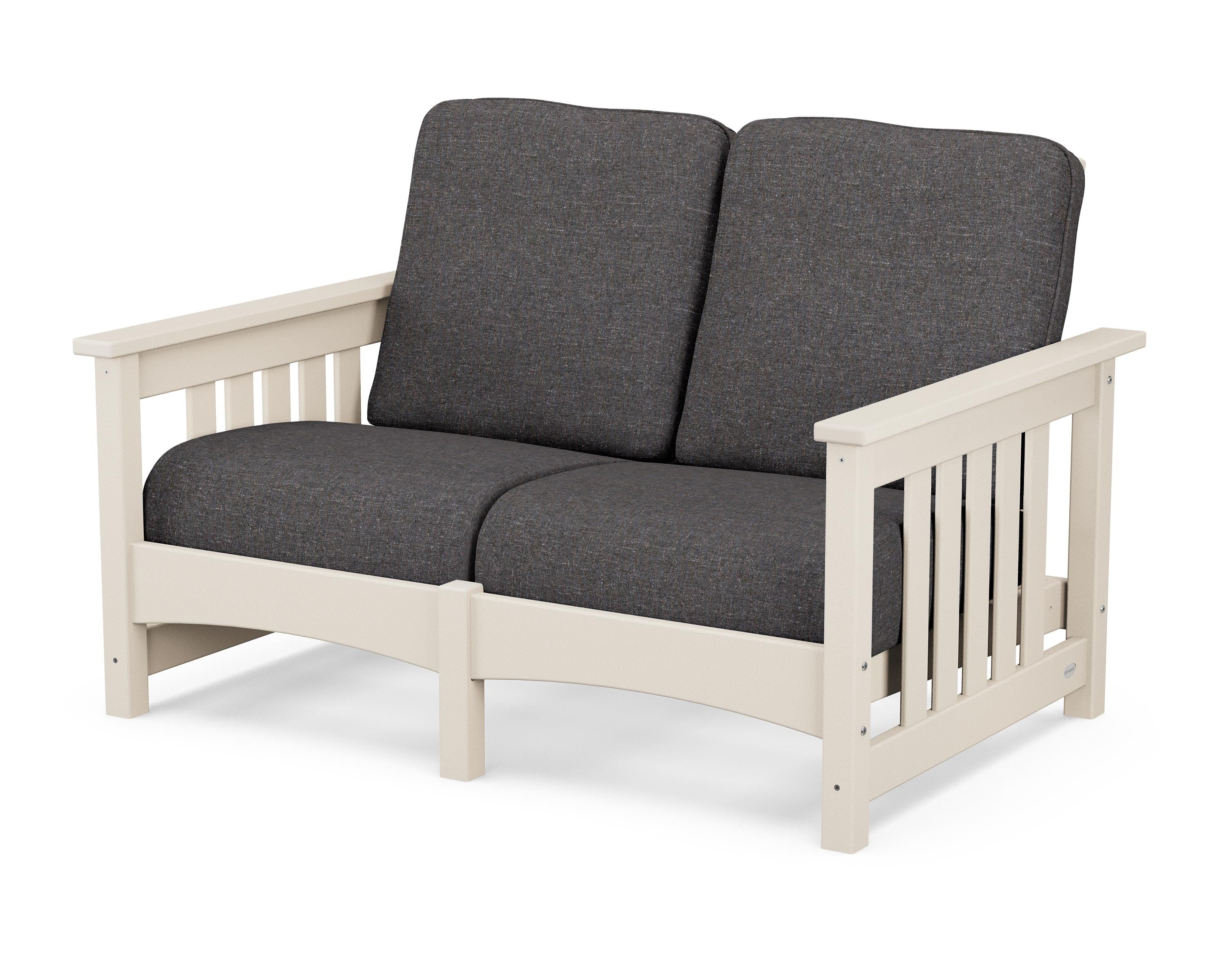 POLYWOOD® Club Mission Loveseat in Sand / Ash Charcoal