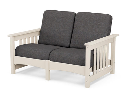 POLYWOOD® Club Mission Loveseat in Sand / Ash Charcoal