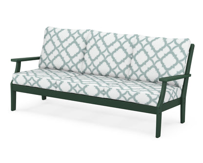 POLYWOOD® Braxton Deep Seating Sofa in Green / Trellis Glacier Spa