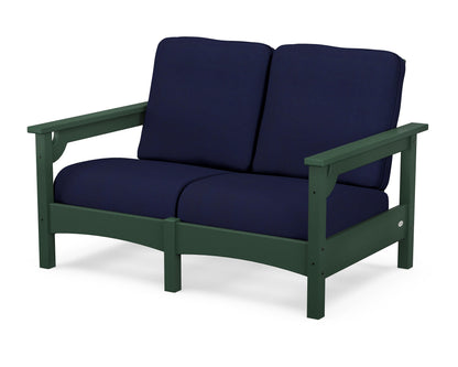 POLYWOOD® Club Loveseat in Green / Navy