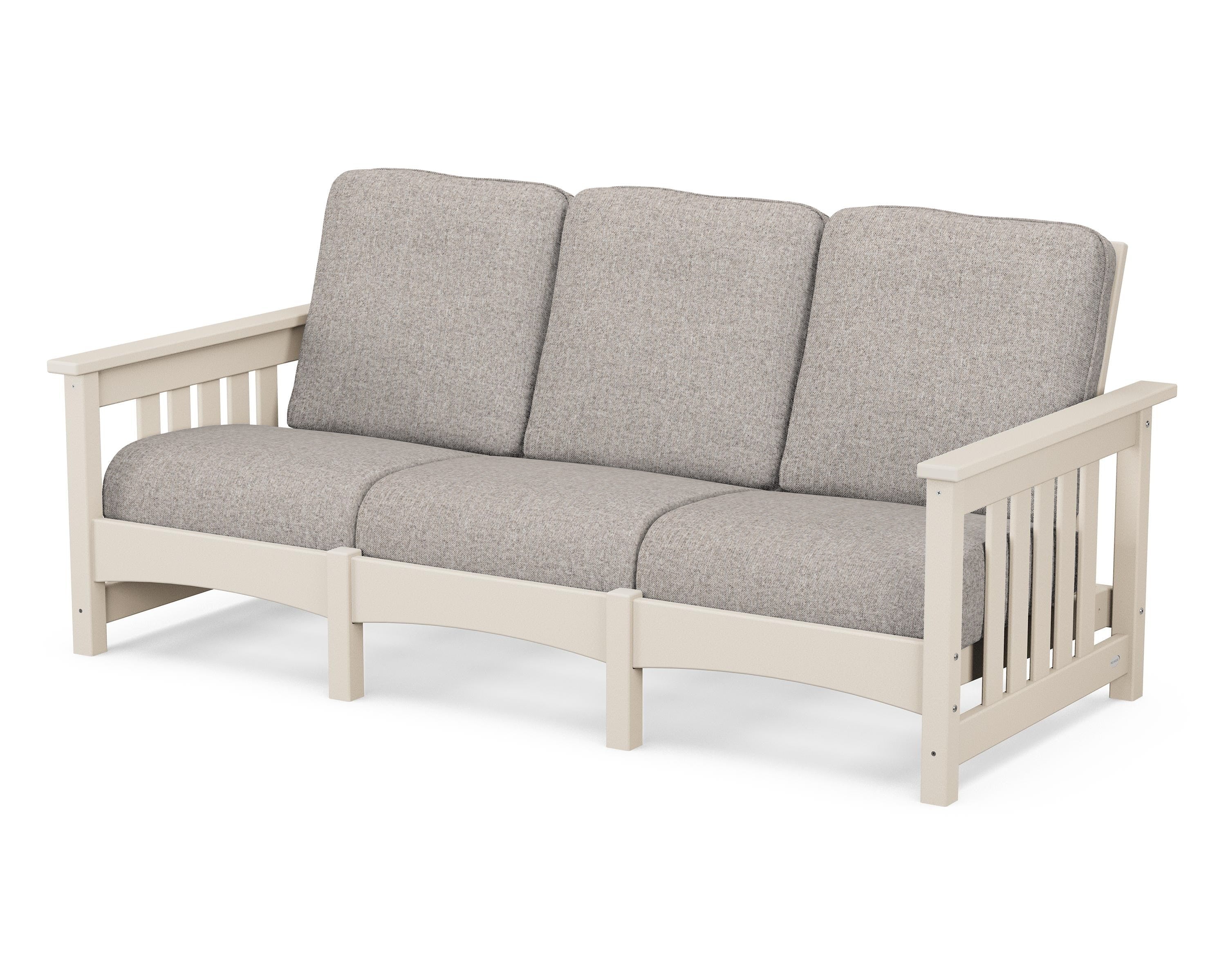 POLYWOOD® Club Mission Sofa in Sand / Weathered Tweed