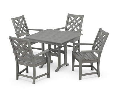 Country Living Wovendale 5-Piece Farmhouse Dining Set in Slate Grey