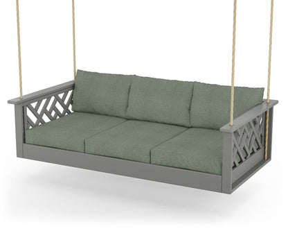 POLYWOOD® Chippendale Daybed Swing in Slate Grey / Cast Sage