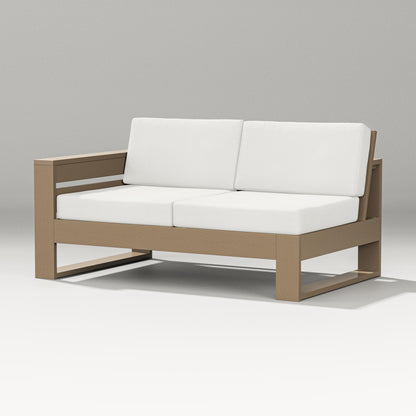 PW Designer Series Latitude Modular Left Arm Loveseat in Vintage Sahara / Natural Linen