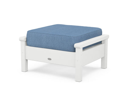 POLYWOOD® Harbour Deep Seating Ottoman in White / Sky Blue