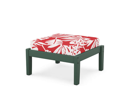 Unbranded Deep Seating Ottoman in Green / Leaf Crimson