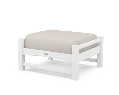 POLYWOOD® Club Ottoman in White / Cast Ash