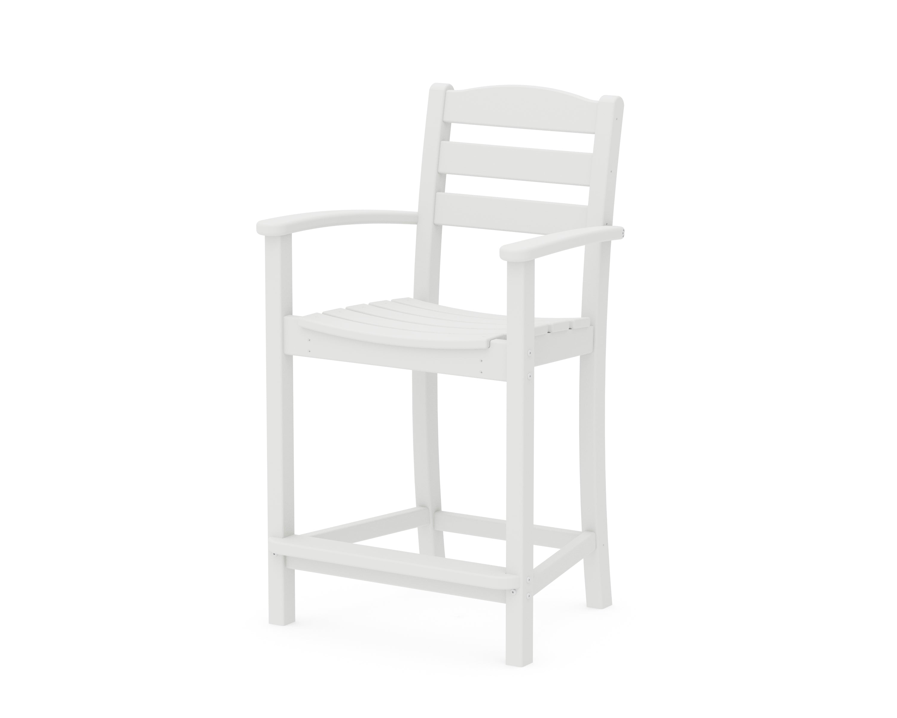 POLYWOOD® La Casa Café Counter Arm Chair in White
