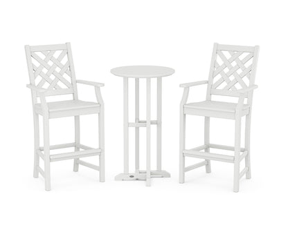 Country Living Wovendale 3-Piece Farmhouse Bar Set in White