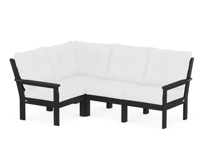 POLYWOOD® Vineyard 4-Piece Sectional in Black / Natural