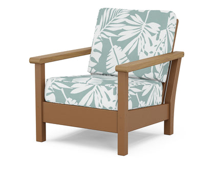POLYWOOD® Harbour Deep Seating Chair in Teak / Natural / Leaf Glacier Spa