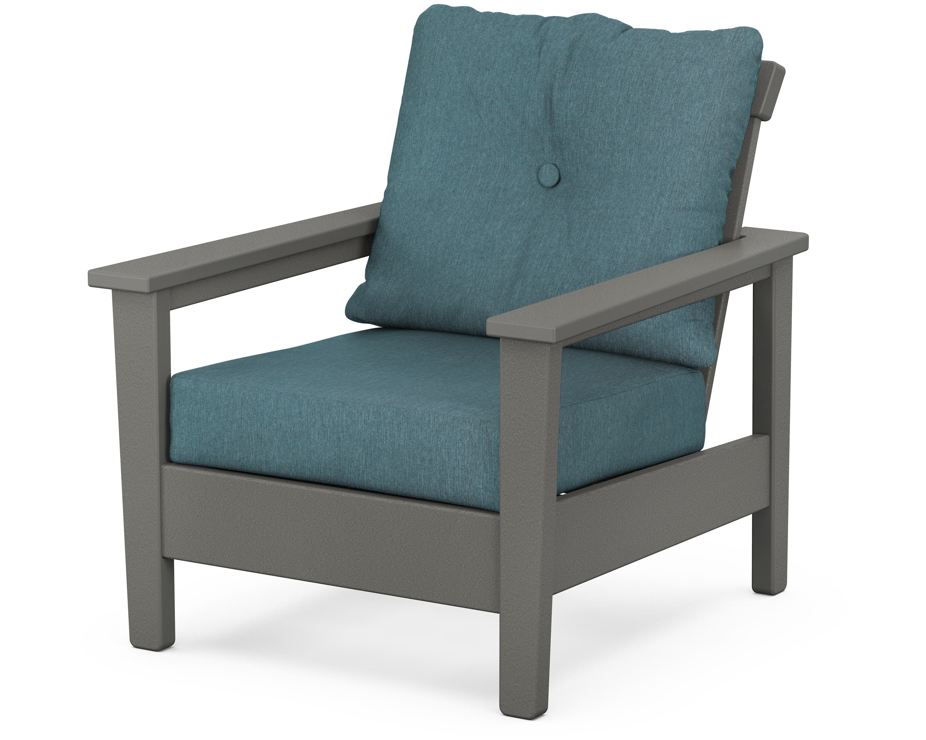 POLYWOOD® Prescott Deep Seating Chair in Slate Grey / Ocean Teal