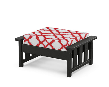 Martha Stewart by POLYWOOD® Acadia Deep Seating Ottoman in Black / Trellis Crimson