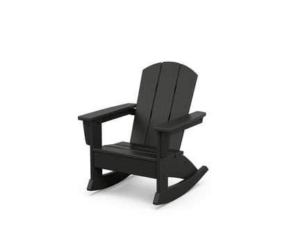 POLYWOOD® Kids Nautical Adirondack Rocking Chair in Black