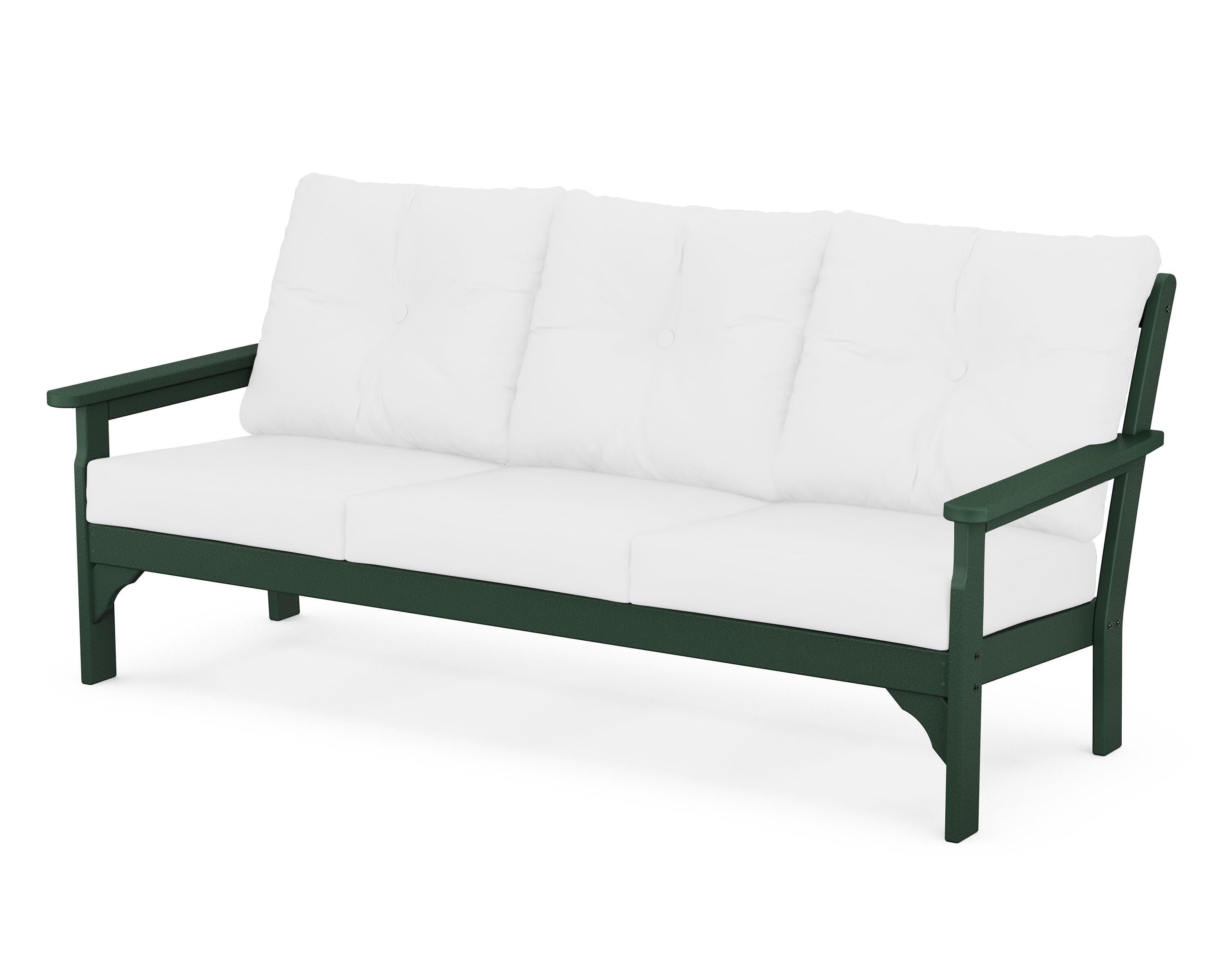 POLYWOOD® Vineyard Deep Seating Sofa in Green / Natural
