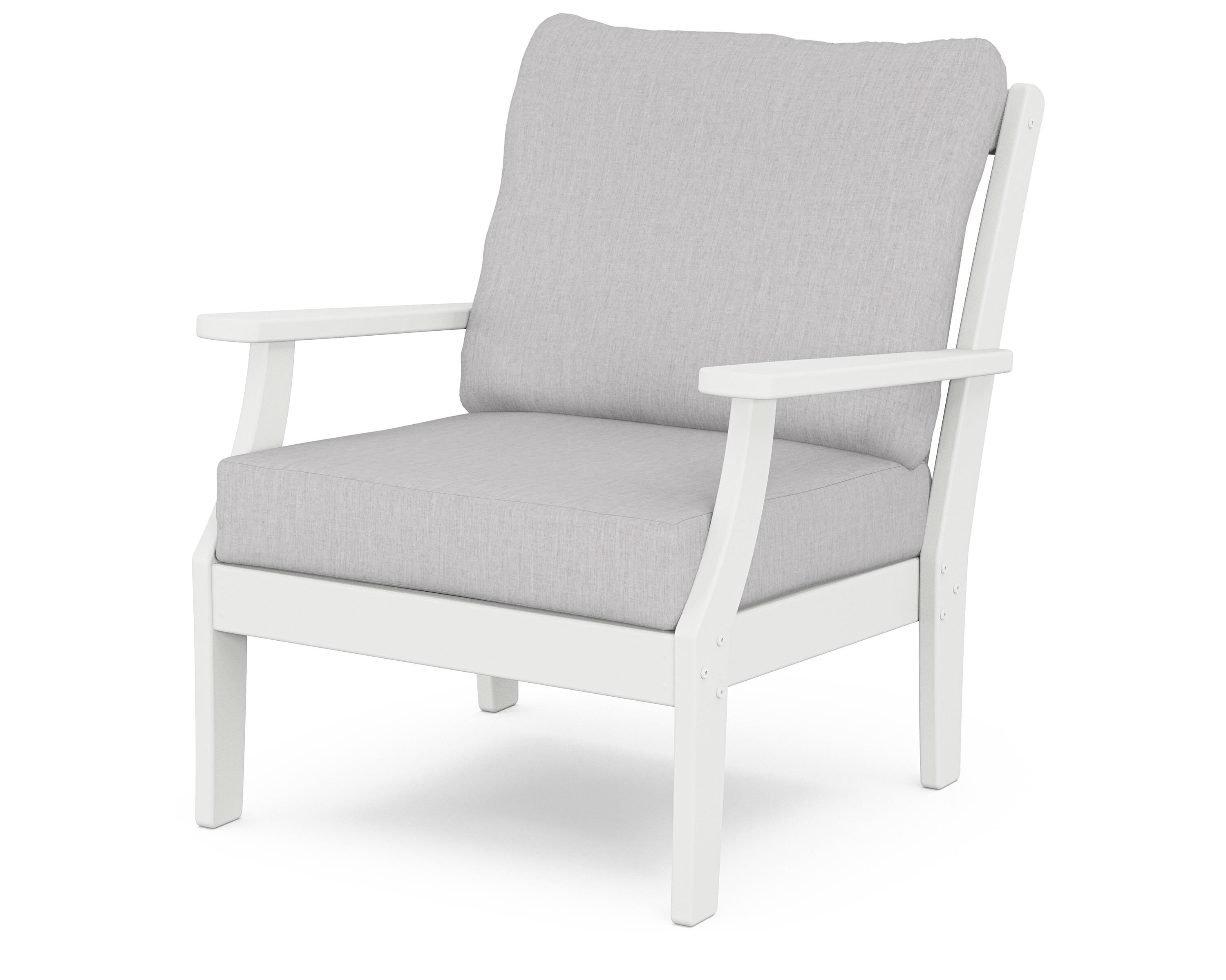POLYWOOD® Braxton Deep Seating Chair in White / Granite