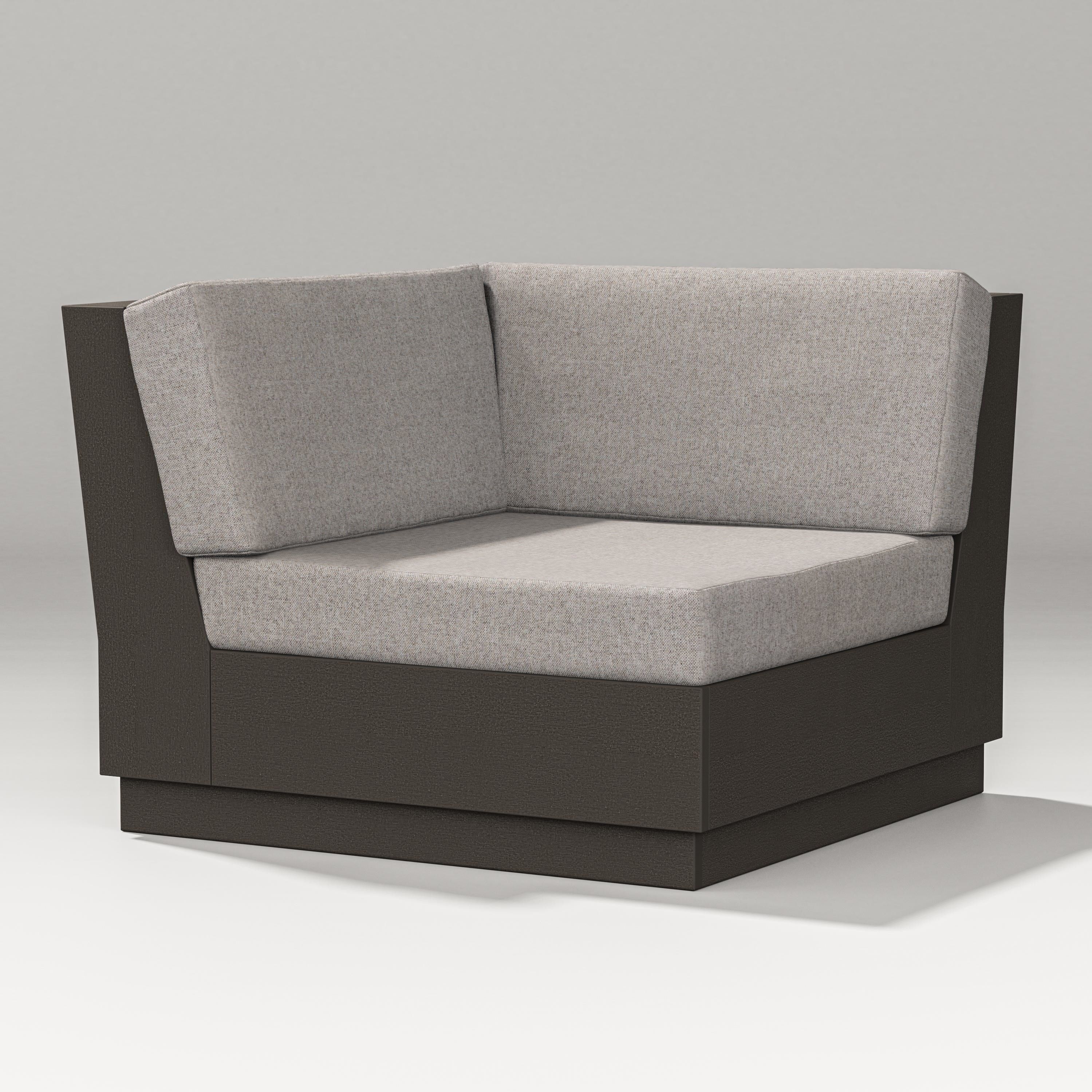 PW Designer Series Elevate Modular Corner Chair in Vintage Coffee / Weathered Tweed