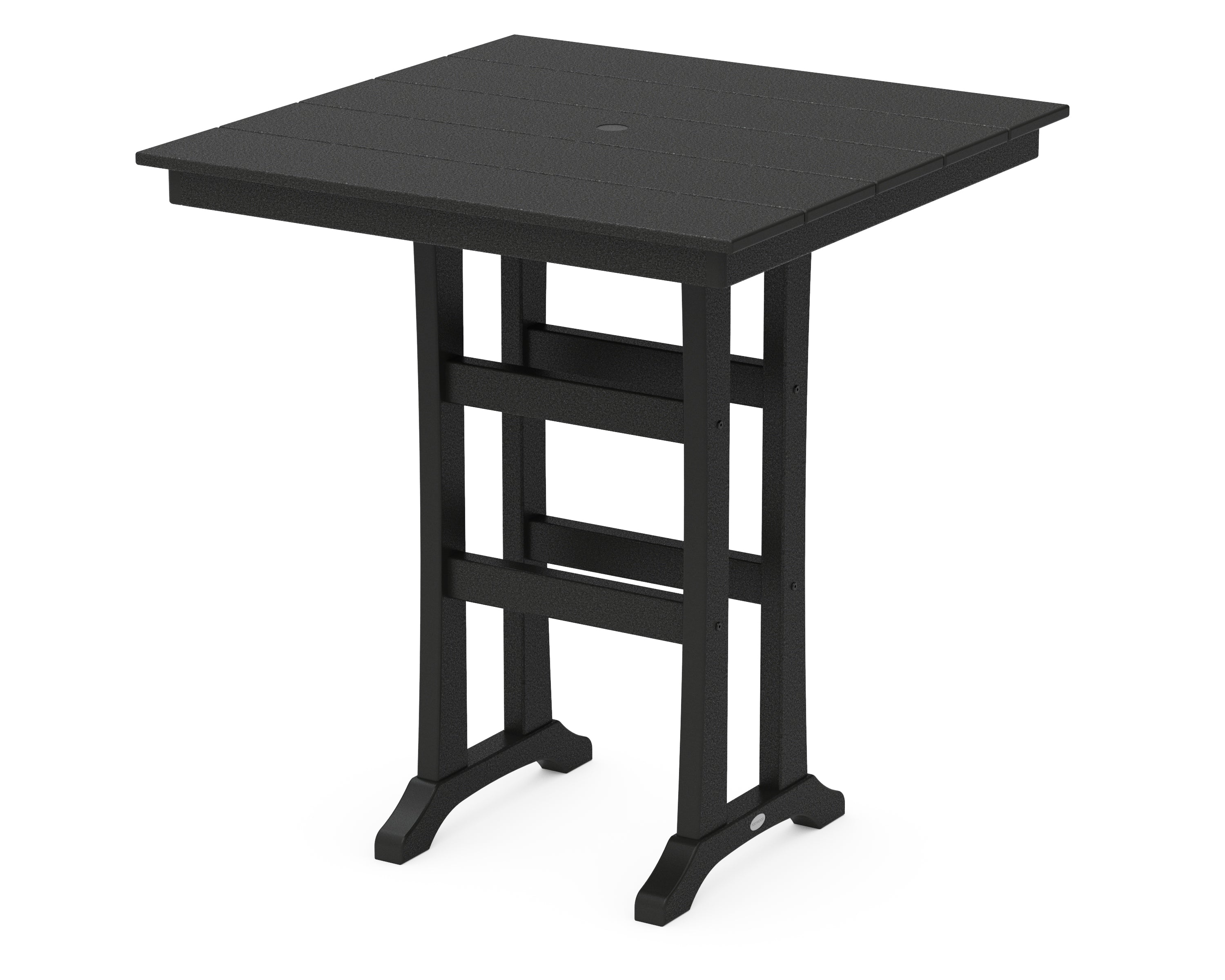 POLYWOOD® Farmhouse Trestle 37" Bar Table in Black