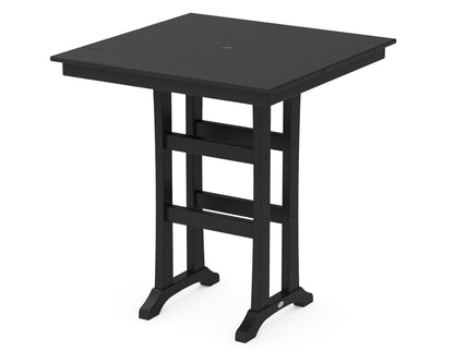 POLYWOOD® Farmhouse Trestle 37" Bar Table in Black
