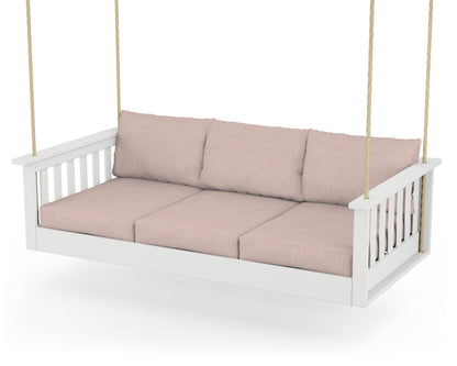 POLYWOOD® Vineyard Daybed Swing in White / Play Cameo
