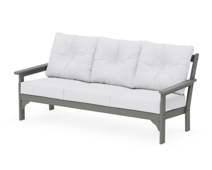 POLYWOOD® Vineyard Deep Seating Sofa in Slate Grey / Natural
