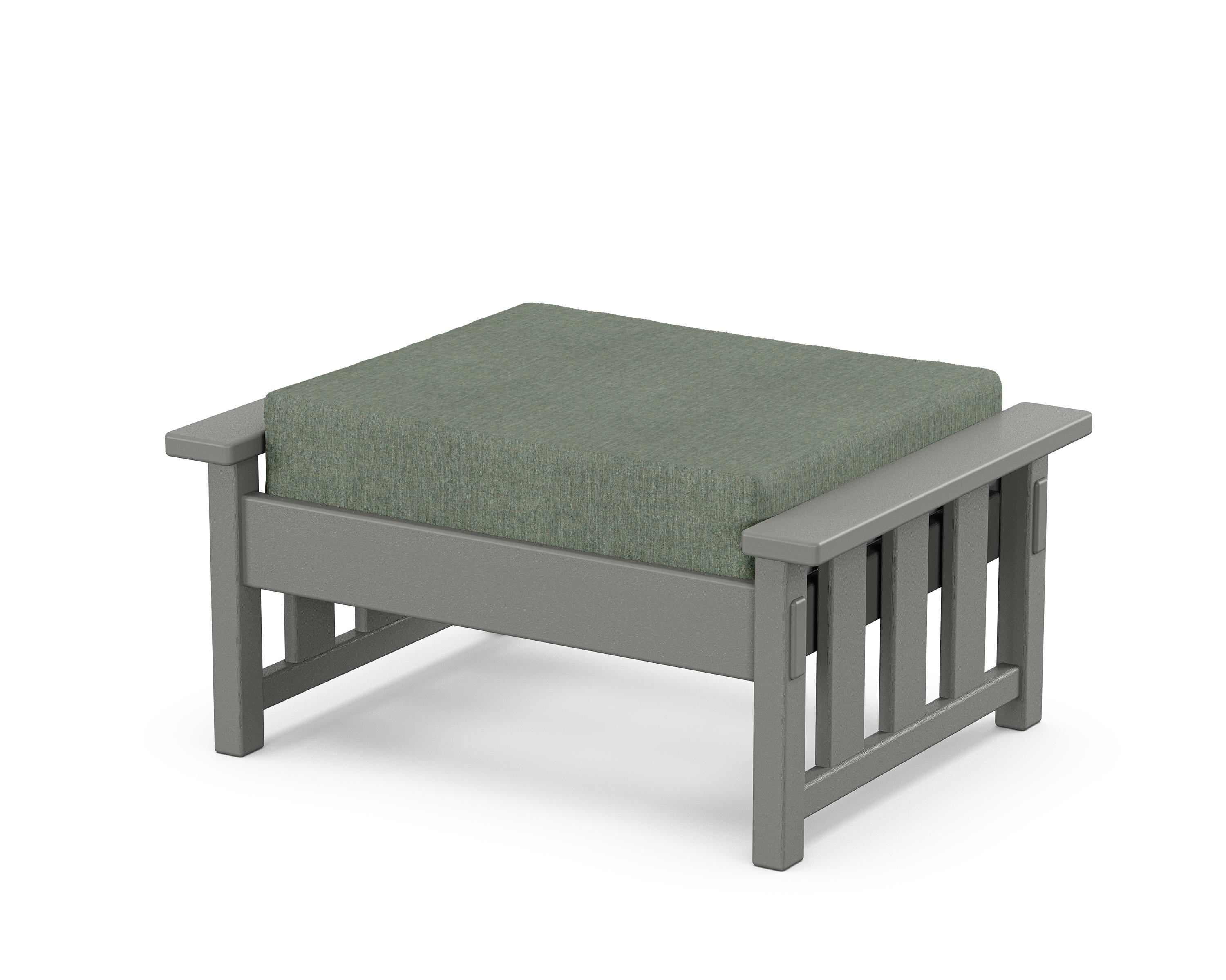 Martha Stewart by POLYWOOD® Acadia Deep Seating Ottoman in Slate Grey / Cast Sage