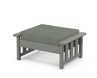 Martha Stewart by POLYWOOD® Acadia Deep Seating Ottoman in Slate Grey / Cast Sage