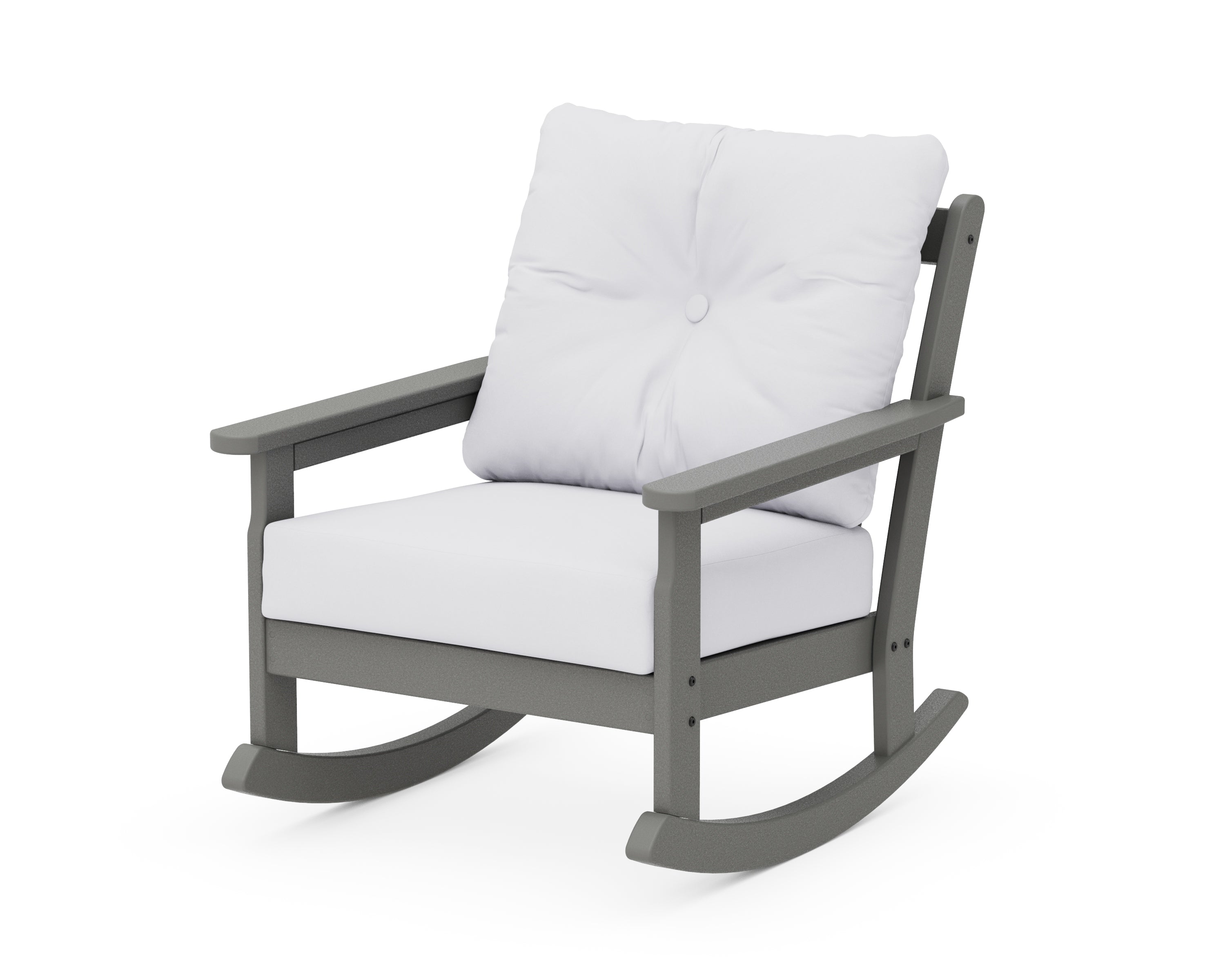 POLYWOOD® Vineyard Deep Seating Rocking Chair in Slate Grey / Natural