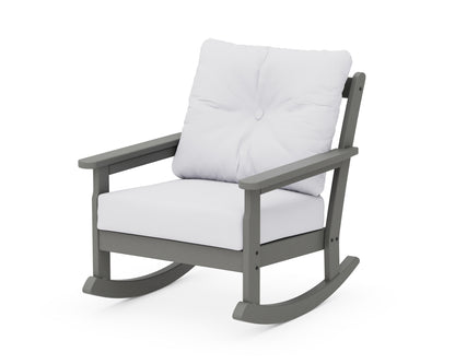 POLYWOOD® Vineyard Deep Seating Rocking Chair in Slate Grey / Natural