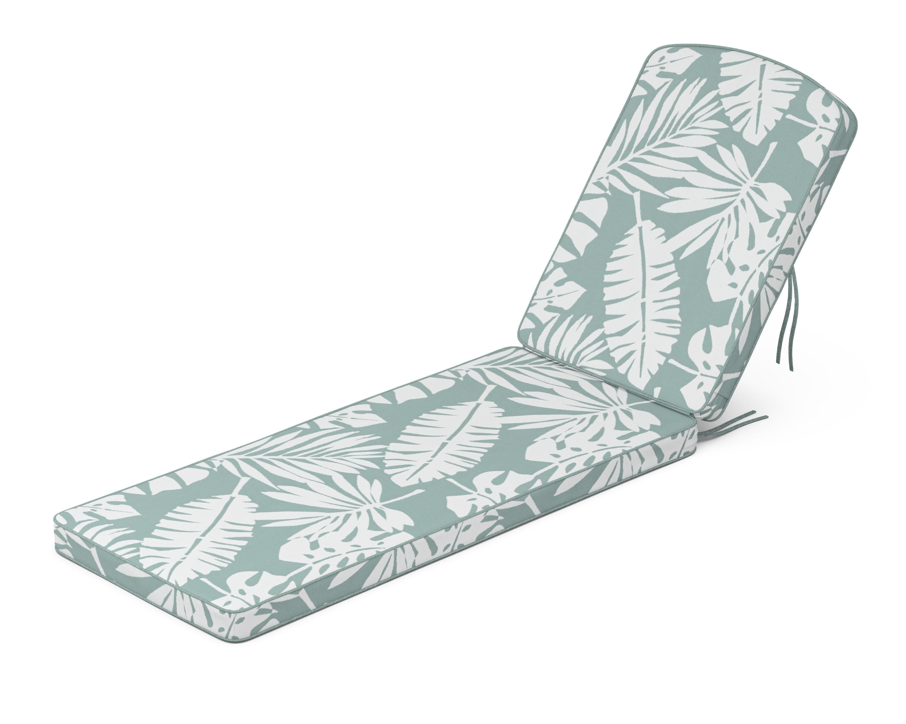 Martha Stewart by POLYWOOD® Chinoiserie Chaise Cushion in Leaf Glacier Spa