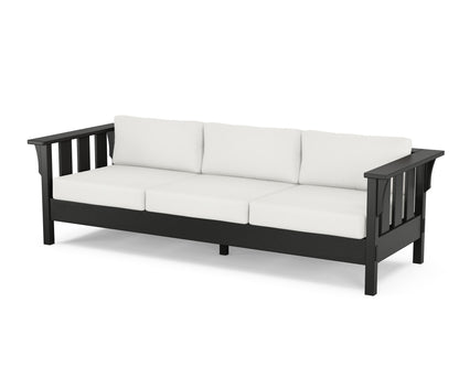 Martha Stewart by POLYWOOD® Acadia Deep Seating Sofa in Black / Natural Linen
