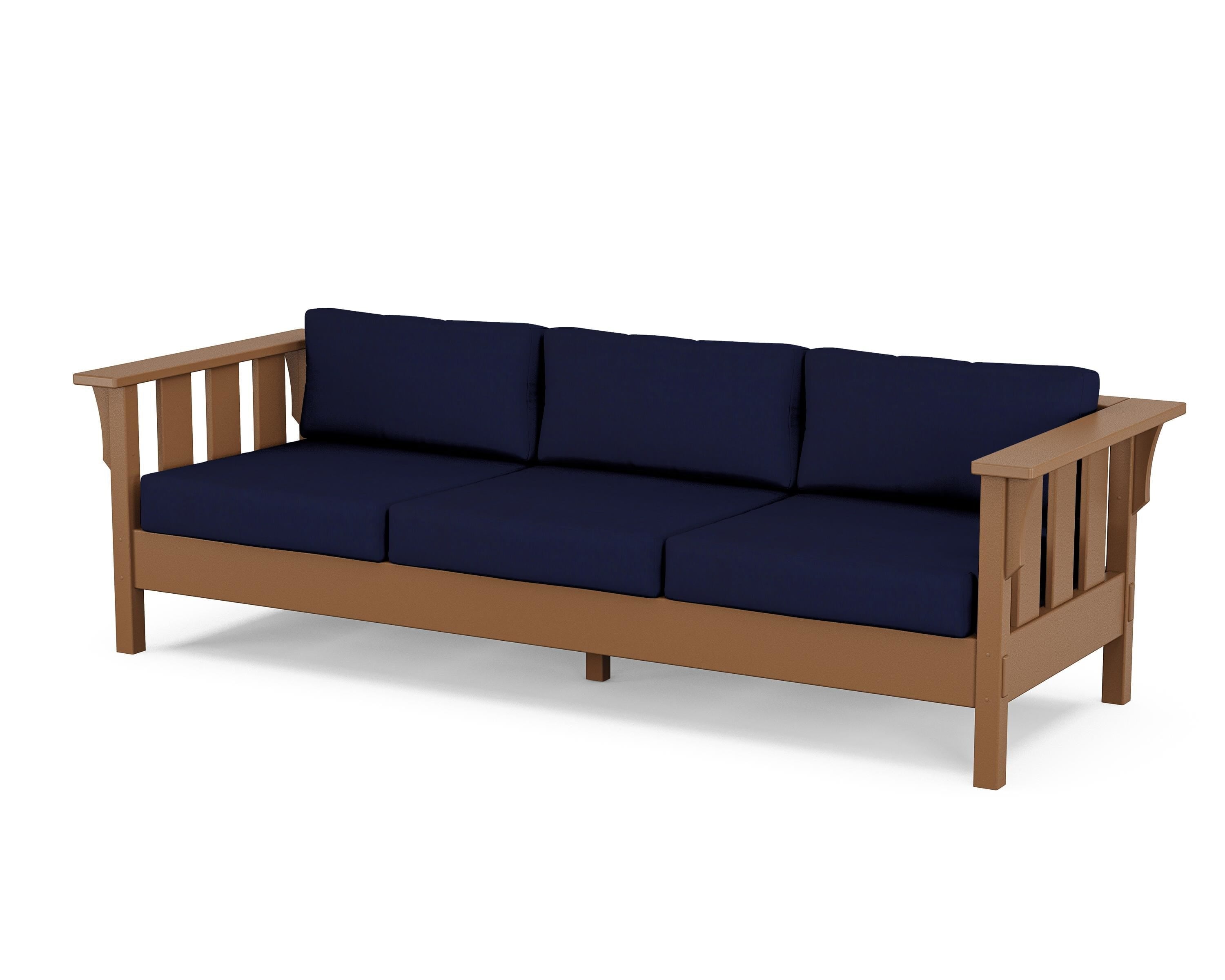 Martha Stewart by POLYWOOD® Acadia Deep Seating Sofa in Teak / Navy