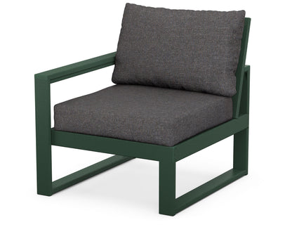 POLYWOOD® EDGE Modular Left Arm Chair in Green / Ash Charcoal