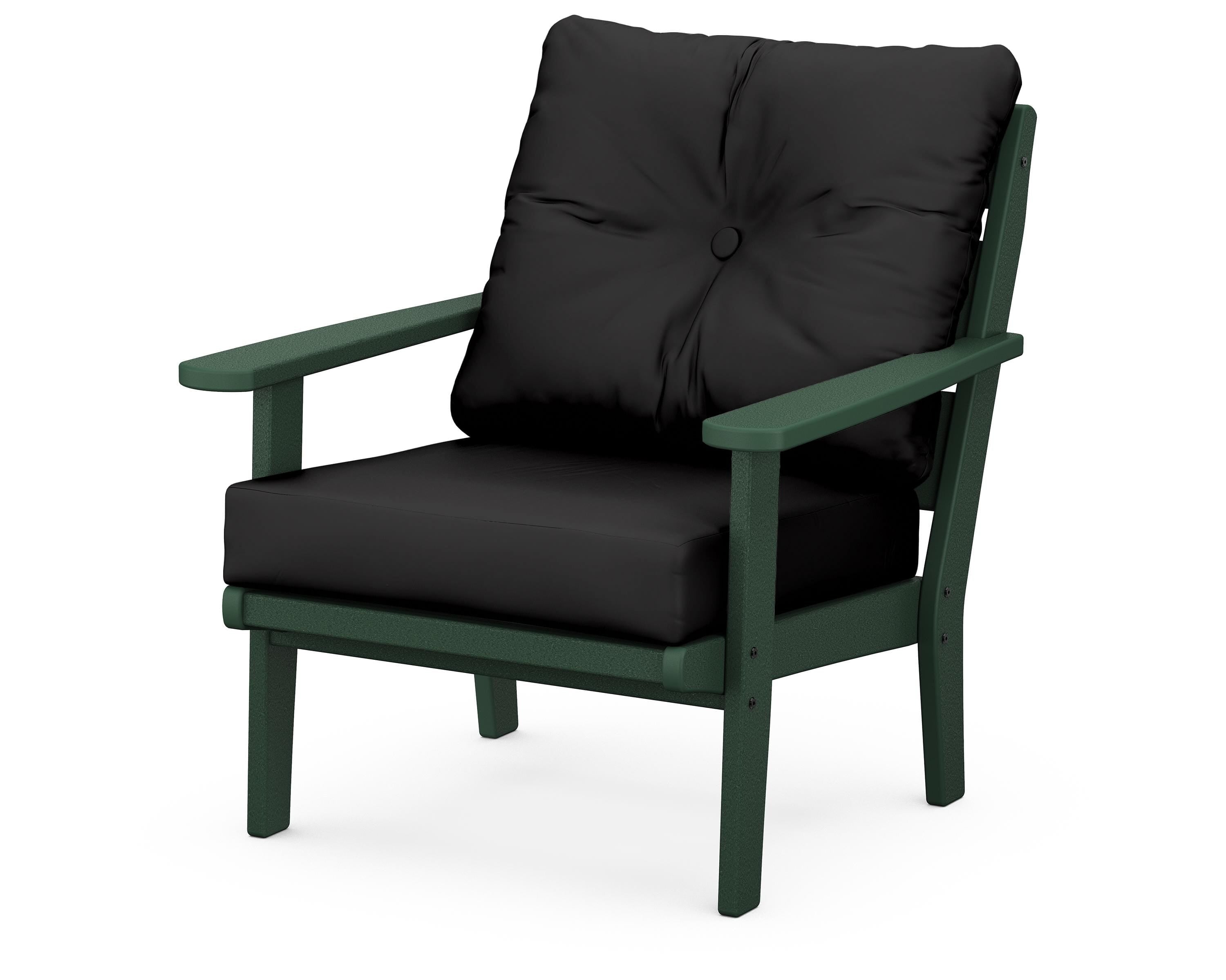 POLYWOOD® Lakeside Deep Seating Chair in Green / Canvas Black
