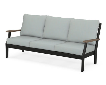 POLYWOOD® Braxton Deep Seating Sofa in Black / Kona / Spa