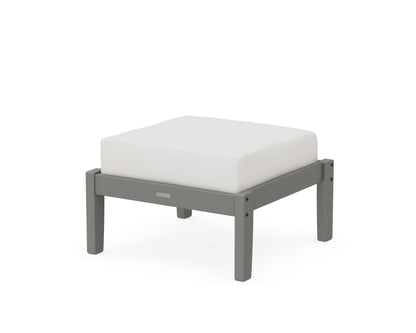 Martha Stewart by POLYWOOD® Chinoiserie Deep Seating Ottoman in Slate Grey / Natural Linen