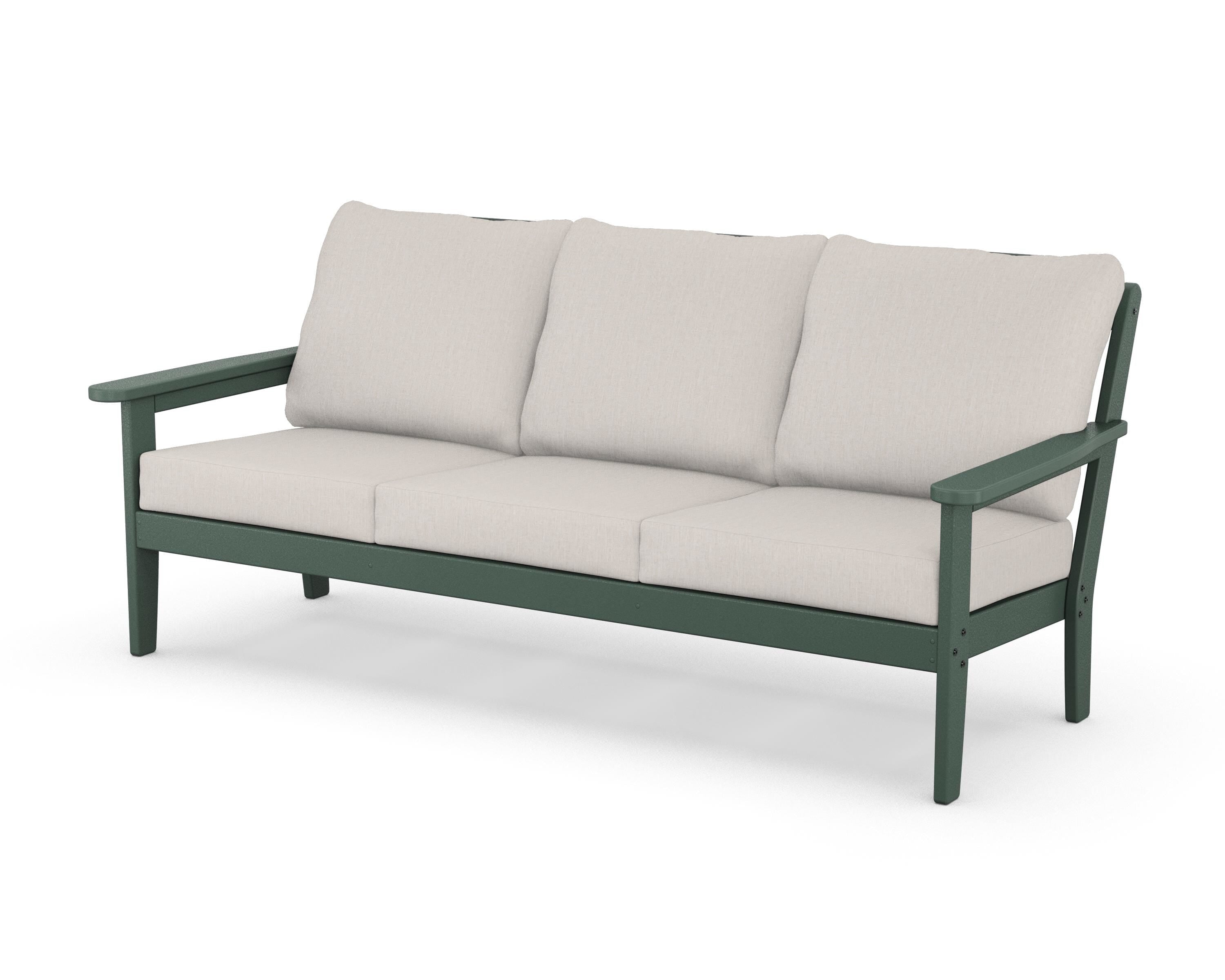 Country Living Cottage Deep Seating Sofa in Green / Cast Ash
