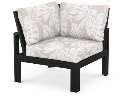 Unbranded Modular Corner Chair in Black / Leaf Dune Burlap