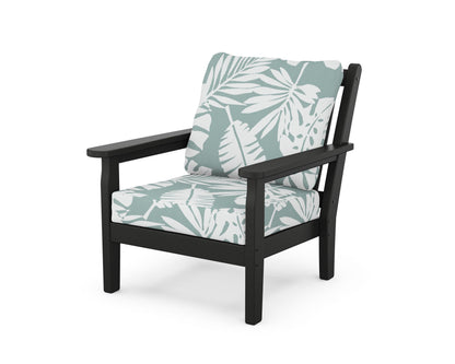 POLYWOOD® Chippendale Deep Seating Chair in Black / Leaf Glacier Spa