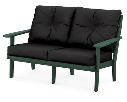 POLYWOOD® Lakeside Deep Seating Loveseat in Green / Canvas Black