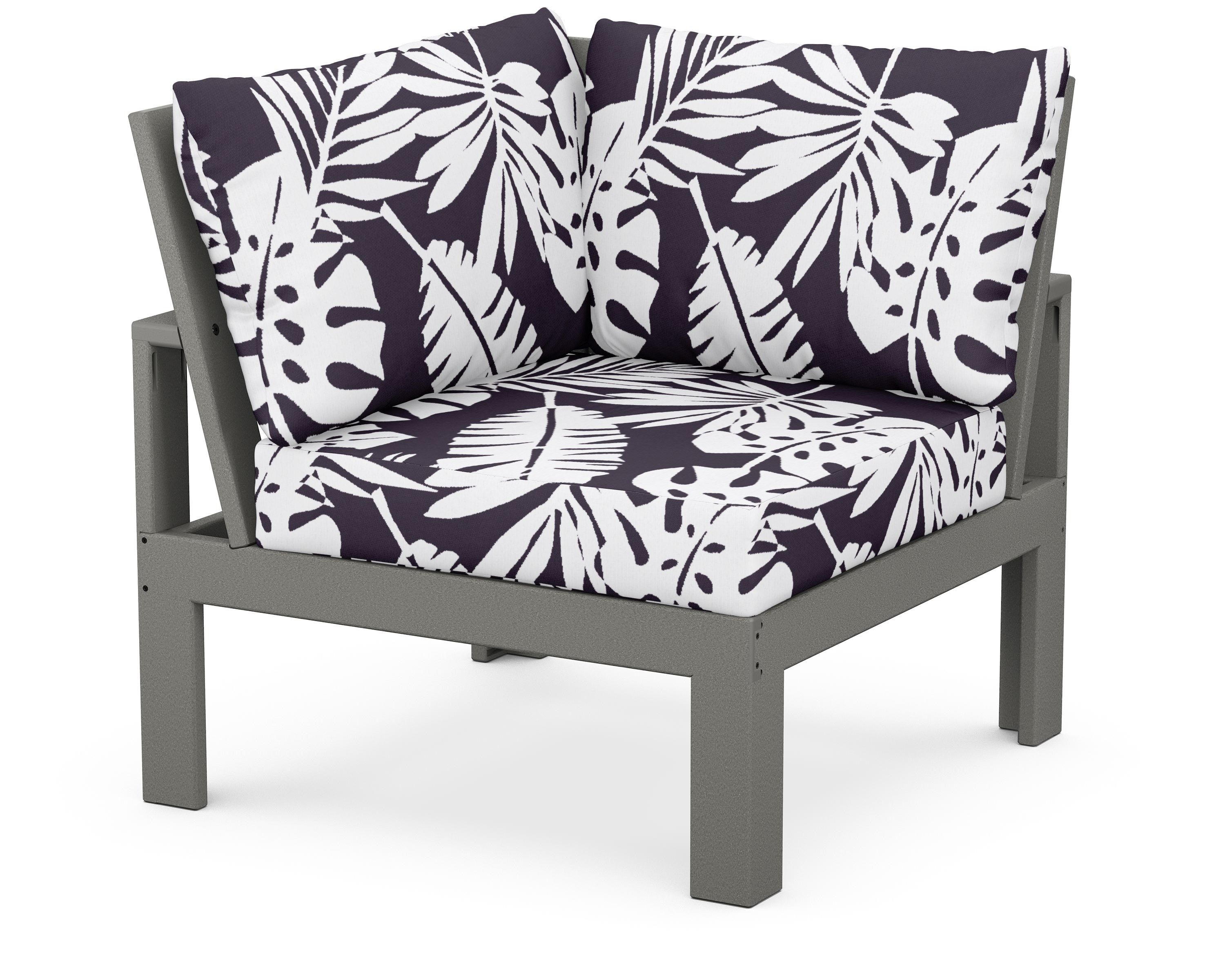 Unbranded Modular Corner Chair in Slate Grey / Leaf Navy